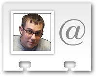 Icon of a rolodex card with Kiel's face